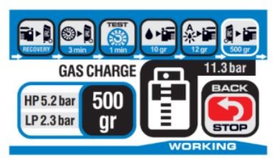 Pilnībā automātiska uzpildes stacija smago transportlīdzekļu gaisa kondicionēšanas sistēmām TOP-AUTO RR1501 BUS