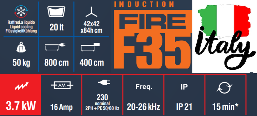 Indukcijas sildītājs ar dzesētāju FIRE 35