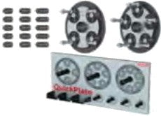 2 regulējamu QuickPlate spiediena plākšņu komplekts (4 un 5 caurumi) ar piekaramo statīvu