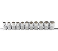12 punktu uzgaļu komplekts 1/2" / 10-21 mm ar stiprinājuma skavas palīdzību
