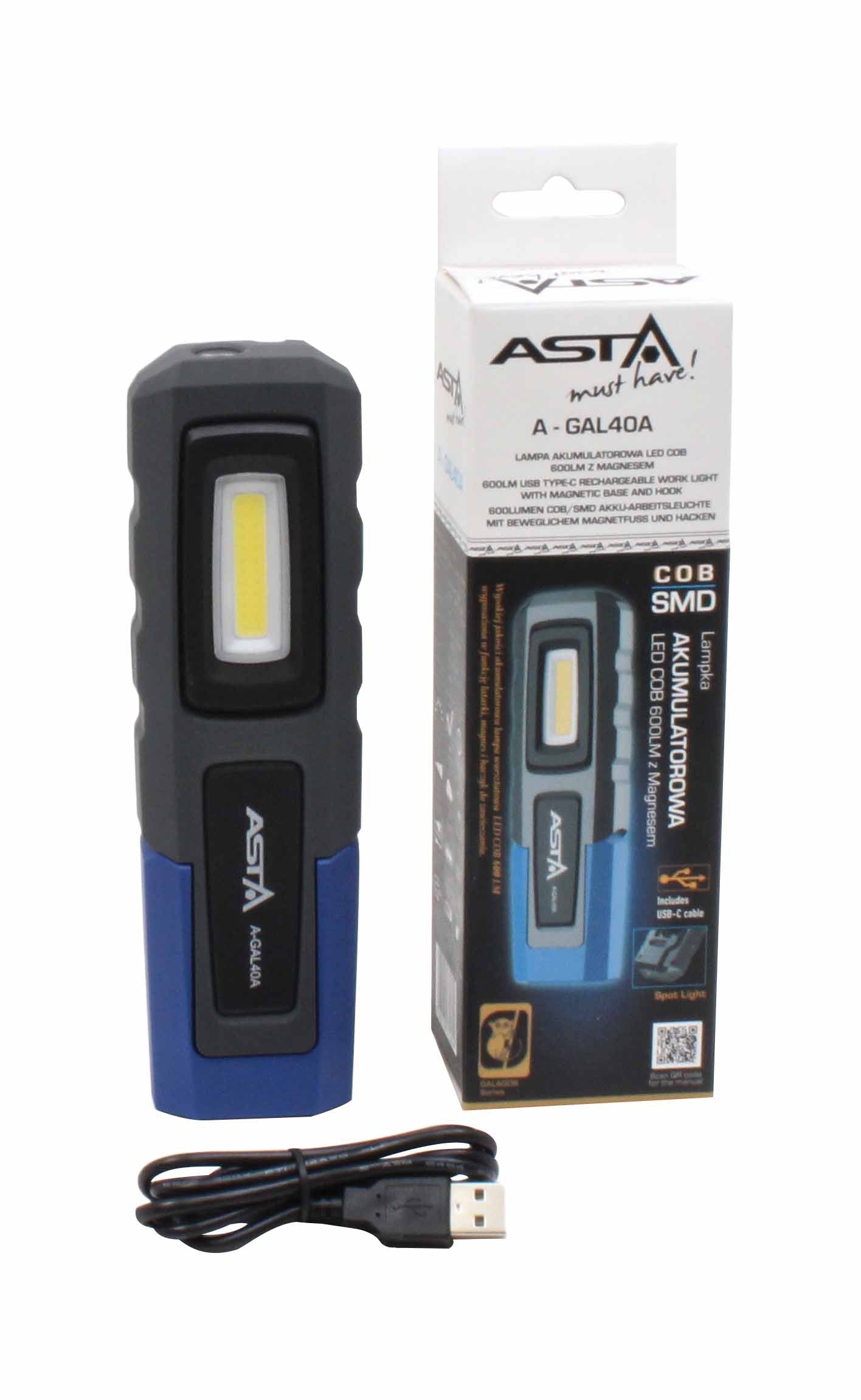 Elastīga lampa ar magnētu LED 600Lm A-GAL40A