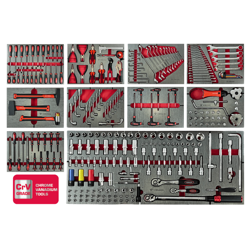 WIDMANN JUMBO STEEL TOPS - instrumentu ratiņi ar 12 atvilktnēm, 274 gab. STJM12-B