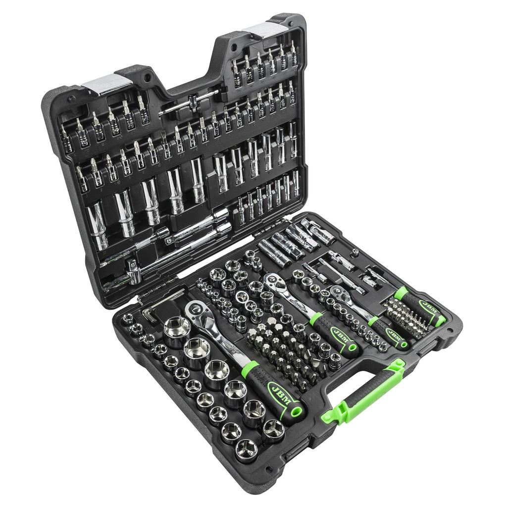 54046 179 daļu instrumentu komplekts ar hromētām sešstūra galvām