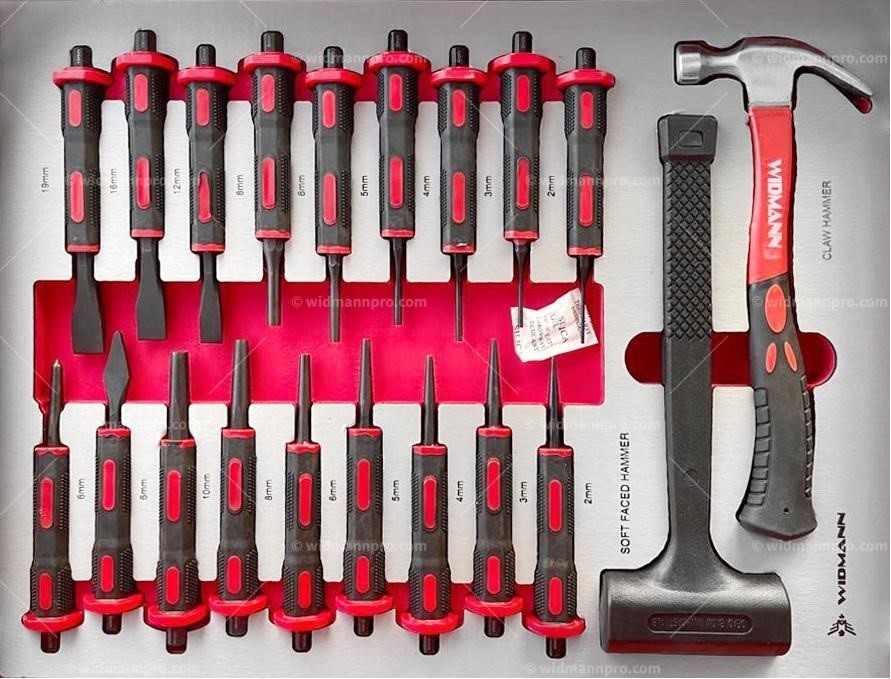 WIDMANN JUMBO PRO - instrumentu ratiņi ar 13 atvilktnēm un 11 pilniem 471 gab.