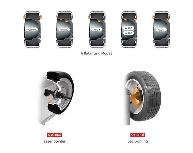 ATLANTIC TECHNIK ATB-200 riteņu balansēšanas iekārta