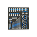 Collu instrumentu komplekts 1/4+3/8+1/2 ar ratiņu ieliktni, 81 daļa