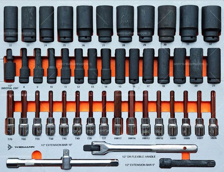 WIDMANN PRO - instrumentu ratiņi ar 7 atvilktnēm un 7 pilniem 241 gab. TCBWF-OR