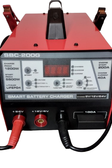 Akumulatora lādētājs - starteris 6V/12V/24V 5.5KW SBC-200G