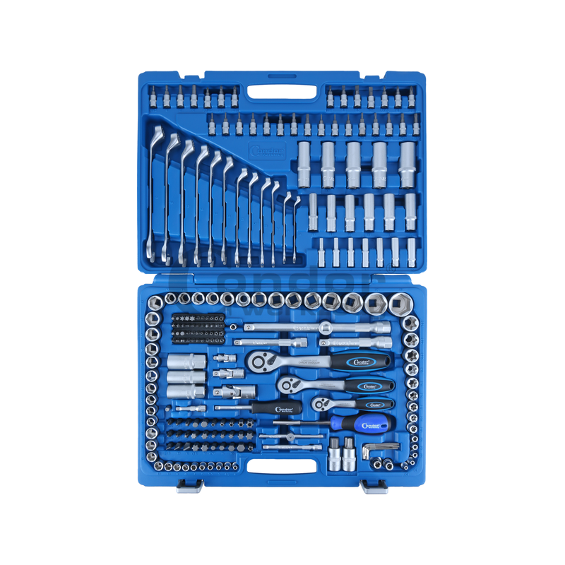 Instrumentu komplekts 1/4+3/8+1/2" + uzgriežņu atslēgas 215 gab.