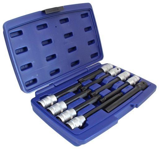 Smūginių įpresuotų E-TORX/RIBĖ antgalių komplektas A-SC9HS