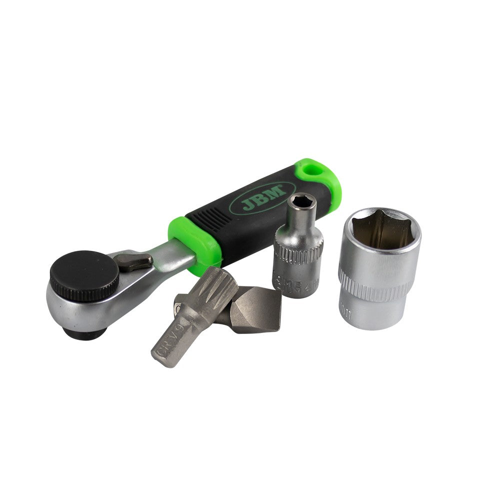 Instrumentu komplekts ar 1/4" mini sprūdrata atslēgu, 38 daļas, 53156
