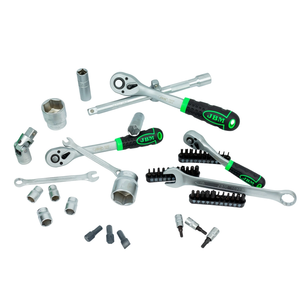 Instrumentu komplekts 1/2", 1/4", 3/8" + uzgriežņu atslēgu komplekts Cr, 216 gab. JBM 54034