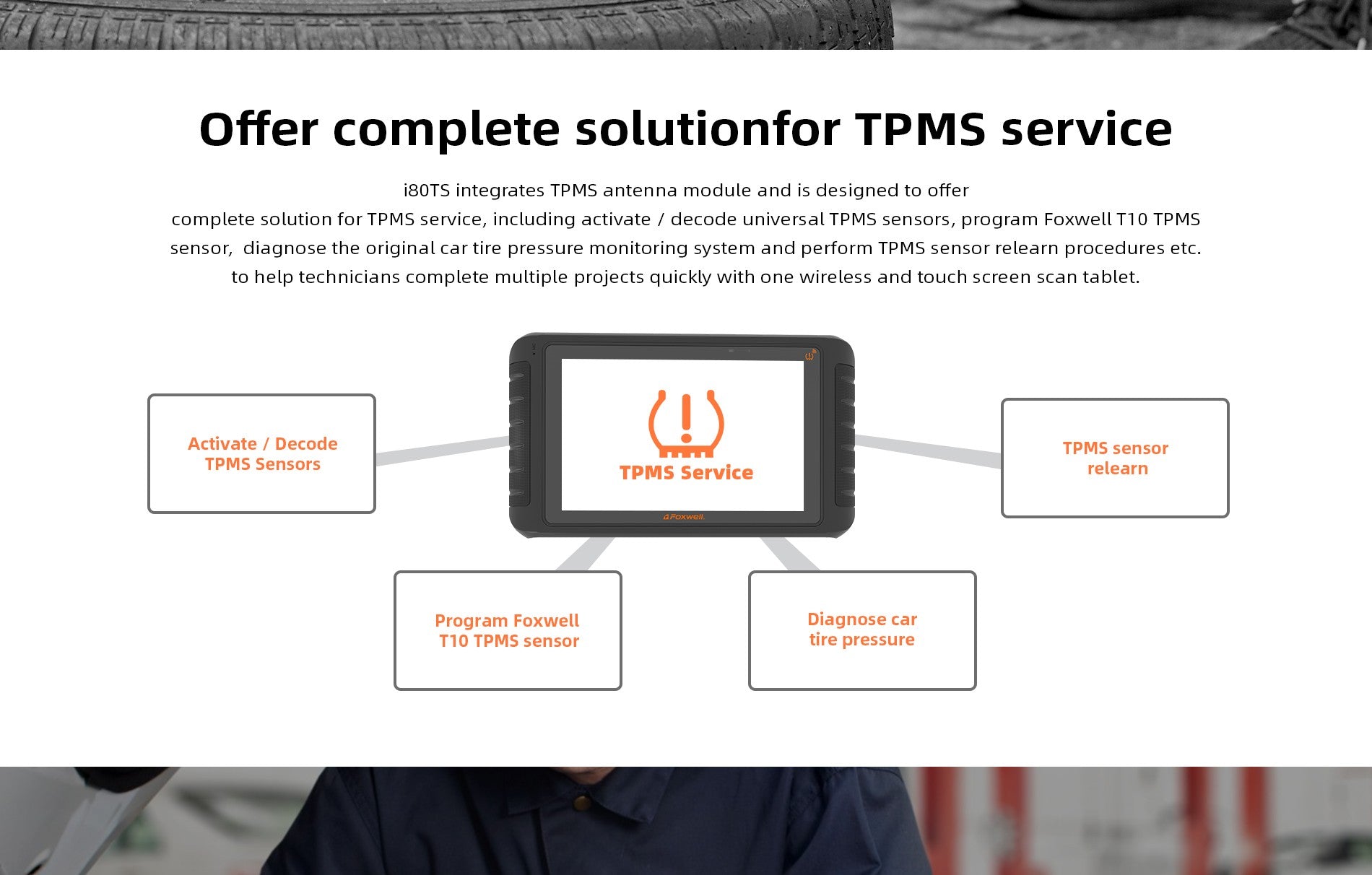 i80TS+TPMS Premium diagnostikas platforma Foxwell