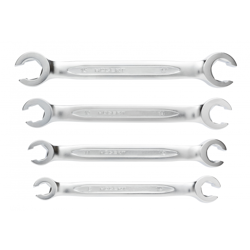 Gredzenatslēgu komplekts ar izgriezumu, caurulēm (8-17 mm) Hogert technik T1W730