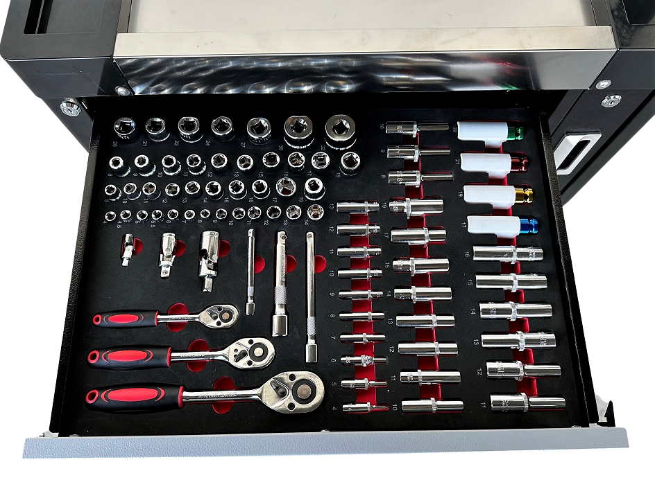 Instrumentu ratiņi EVO-258 ar 7 atvilktnēm un 258 instrumentiem