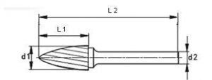 Rotacinė freza 12 × 70 mm „SPG“ S6 A-MD78012670