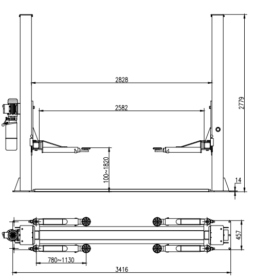 EVOLUTION SM-4000 divkolonu pacēlājs 4000 kg  230/400 V