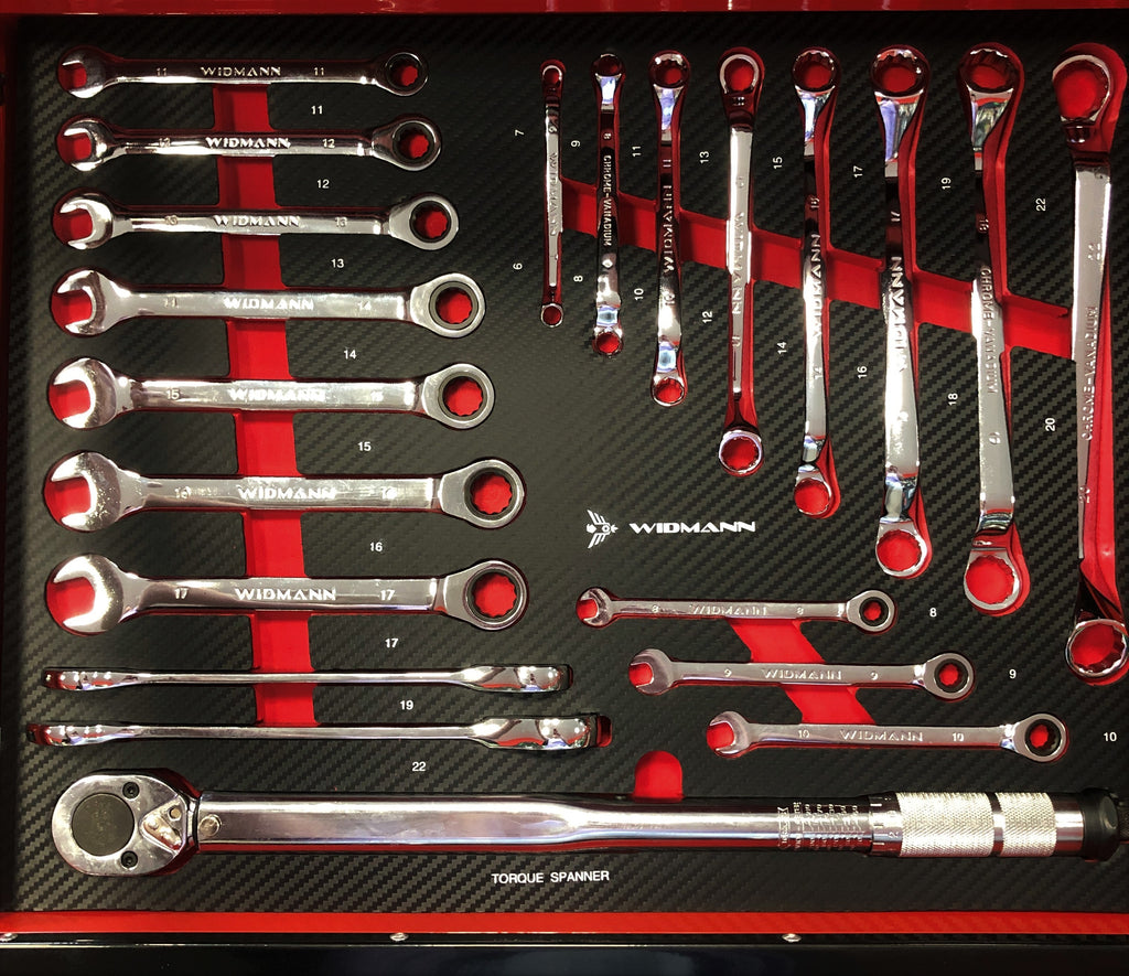 WIDMANN ULTRA TOOLS instrumentu ratiņi - 7 atvilktnes ar 7 pilnām atvilktnēm