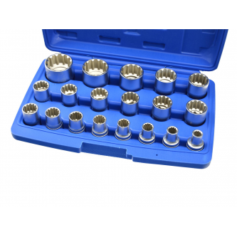 Daudzfunkcionāls 1/2" uzgriežņu atslēgu komplekts, 19 daļas / 8-32 mm