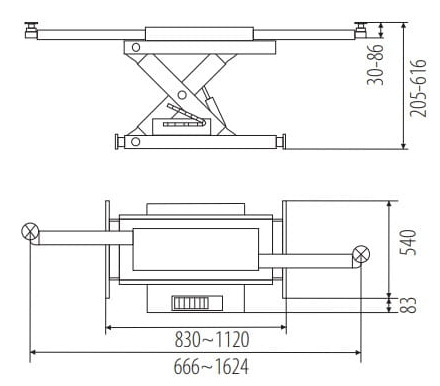 Hidrauliskais ass pacēlājs 2500 kg Nortec Automotive XT320H