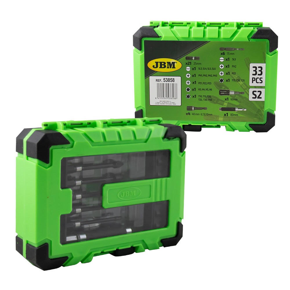 Triecienuzgaļu komplekts ar adapteriem JBM 53858