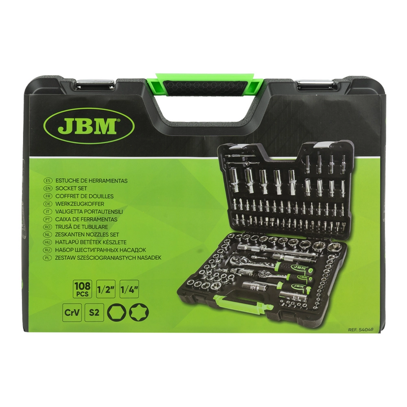 108 daļu kombinētais instrumentu komplekts 1/2"+1/4" 54048