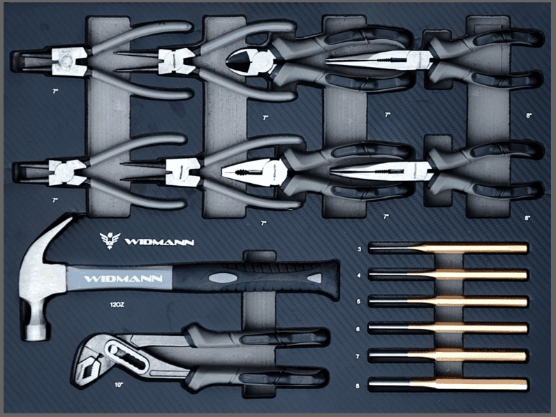 WIDMANN instrumentu ratiņi – 7 atvilktnes ar 7 komplektiem, 272 gab. WM-MS7