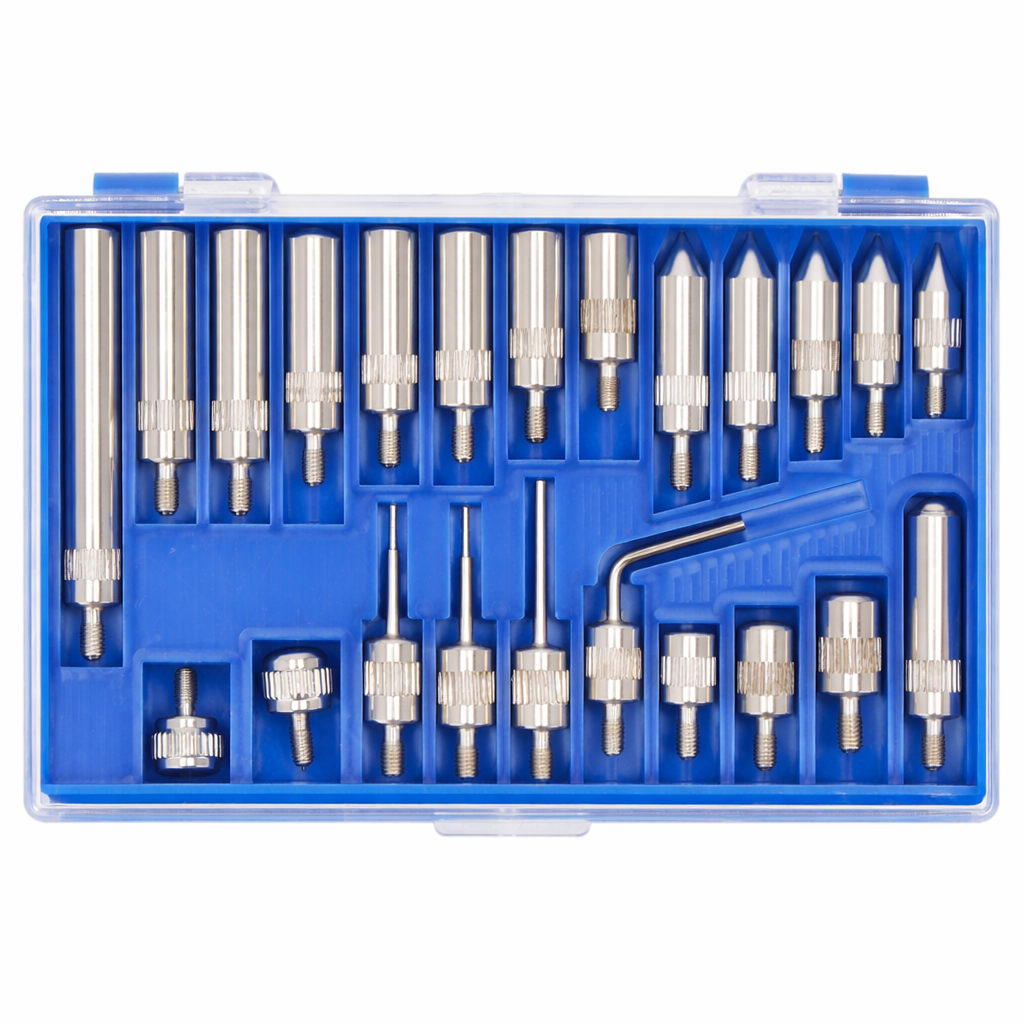 Magnetinio indikatorinio matuoklio antgalių rinkinys 22 dalių Resser 07-2273