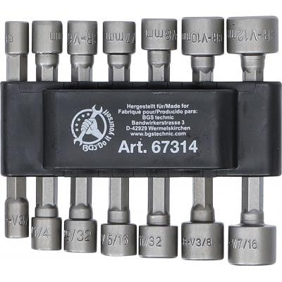 Uzgaļu/muciņu komplekts 1/4" / Metrisks + Collas / 14 gab.