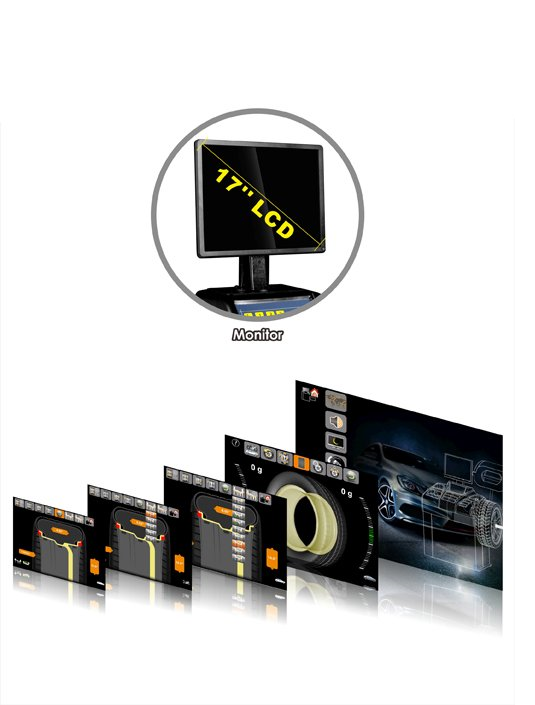 Riteņu balansēšanas iekārta ar lāzeru un 17" LCD monitoru AMD Garage Equipment AMD-579.