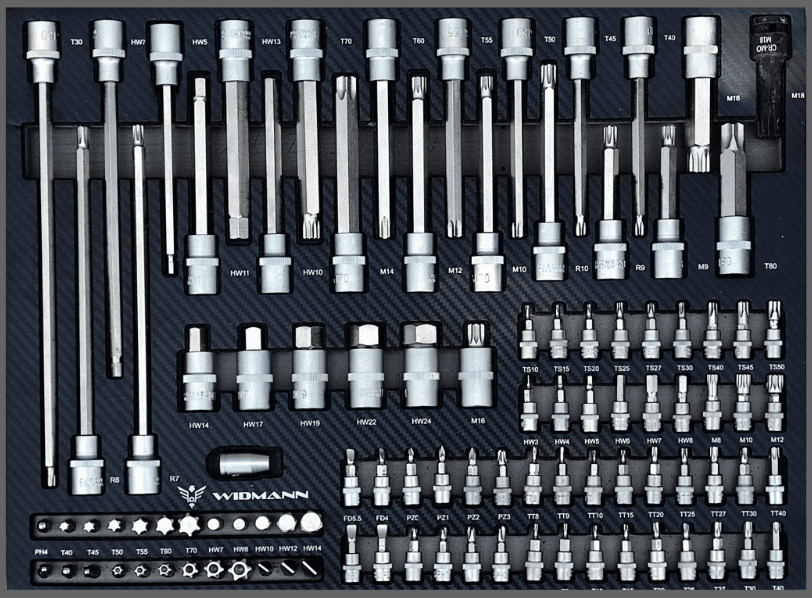 WIDMANN instrumentu ratiņi – 7 atvilktnes ar 6 komplektiem, 272 gab. WM-ST-6BK