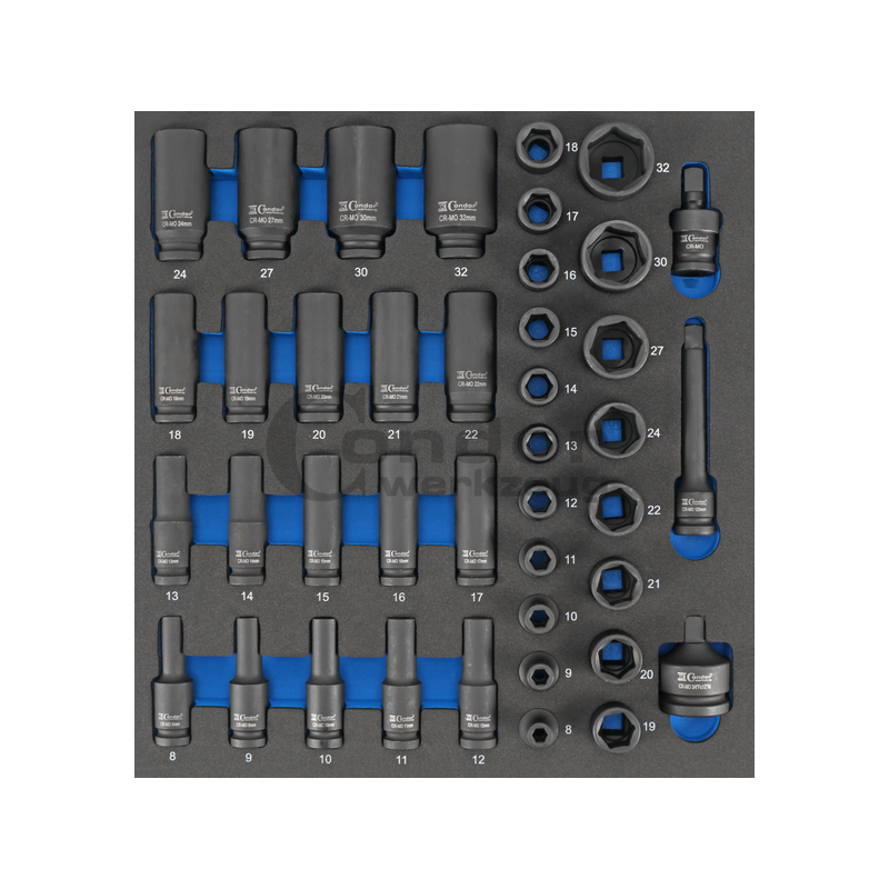 Triecienuzgaļu komplekts 1/2" (8-32 mm) Cr-Mo