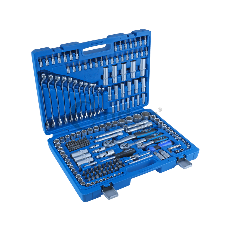Instrumentu komplekts 1/4+3/8+1/2" + uzgriežņu atslēgas 215 gab.