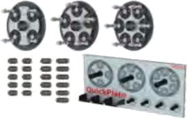 3 regulējamu QuickPlate spiediena plākšņu komplekts (4, 5 un 6 caurumi) ar piekaramo statīvu