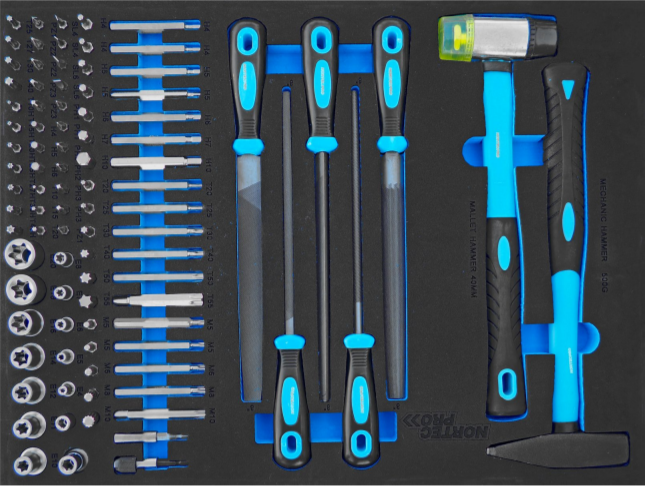 NORTEC PRO WN279 - Instrumentu ratiņi ar 7 atvilktnēm un 5 pilniem 279 gab.