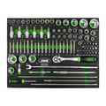 Instrumentu komplekts 99 daļas 1/2"+3/4" + 1/4" / ar ratiņu koferi 15730
