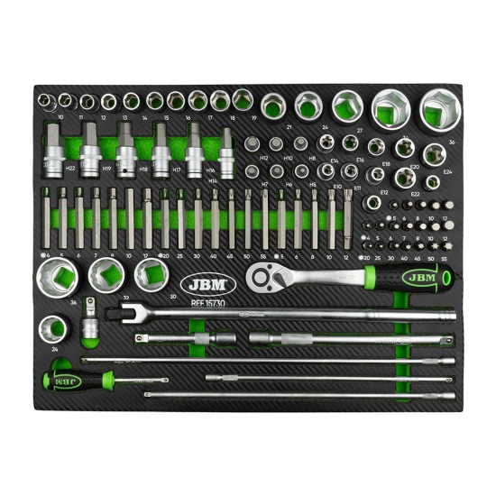 Instrumentu komplekts 99 daļas 1/2"+3/4" + 1/4" / ar ratiņu koferi 15730