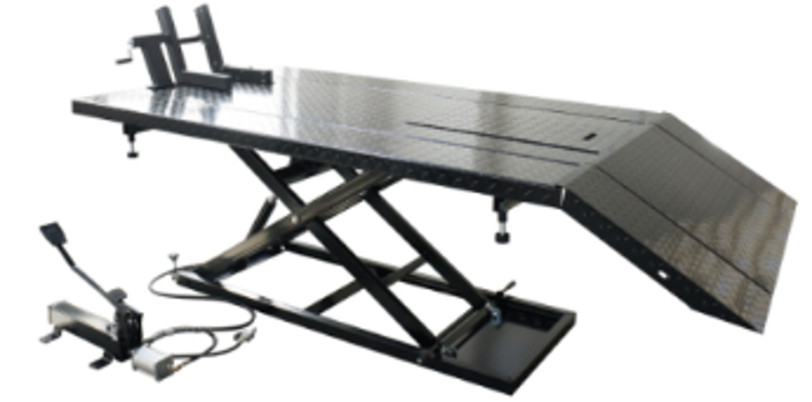 EVO-680S pneimatiskais hidrauliskais pacēlājs ar platu platformu