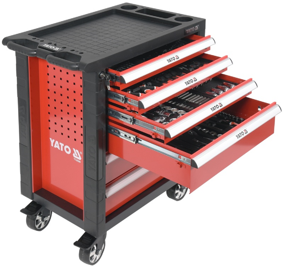 Profesionāls instrumentu skapis ar 177 instrumentiem, 6 atvilktnēm YATO YT-55300