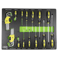 Izliekti L-veida TORX un HEX komplekti + skrūvgrieži / ar ratiņu koferi 14298