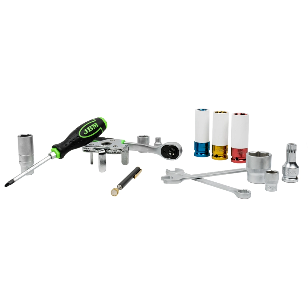 Instrumentu komplekts 1/2"+3/8"+1/4" + uzgriežņu atslēgas 132 gab. 54082