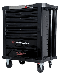 WIDMANN instrumentu ratiņi – 7 atvilktnes ar 7 komplektiem, 281 gab. WM-ST-7BK