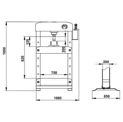 Pneimohidraulinis presas 50T SNIT SP-50AEM