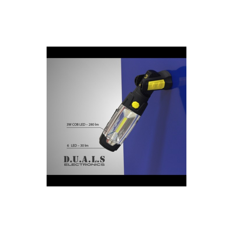 Darba lampa 1 COB + 6 LED 230V/12V (uzlādējama)