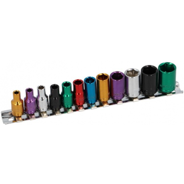1/4" 6-kampių galvučių komplektas 4-13mm / CrV NE00284