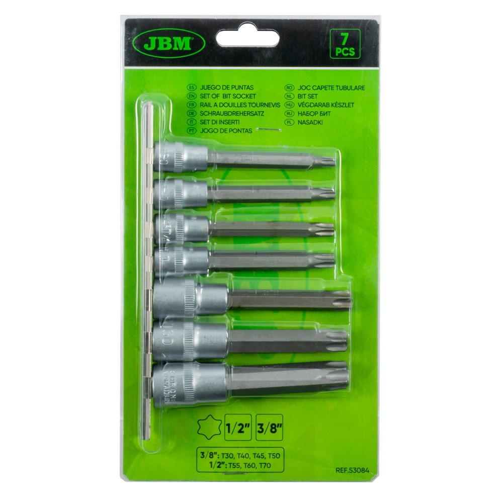 53084 7 daļu Torx uzgaļu komplekts (3/8" un 1/2")