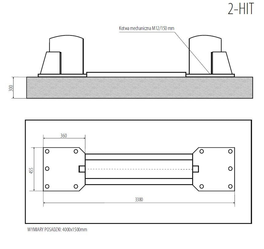Divu statņu pacēlājs Nortec pro 2-HIT 4000kg 2-HIT
