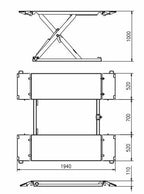 Mobilais šķērveida pacēlājs INVENTO SL-S30 3T