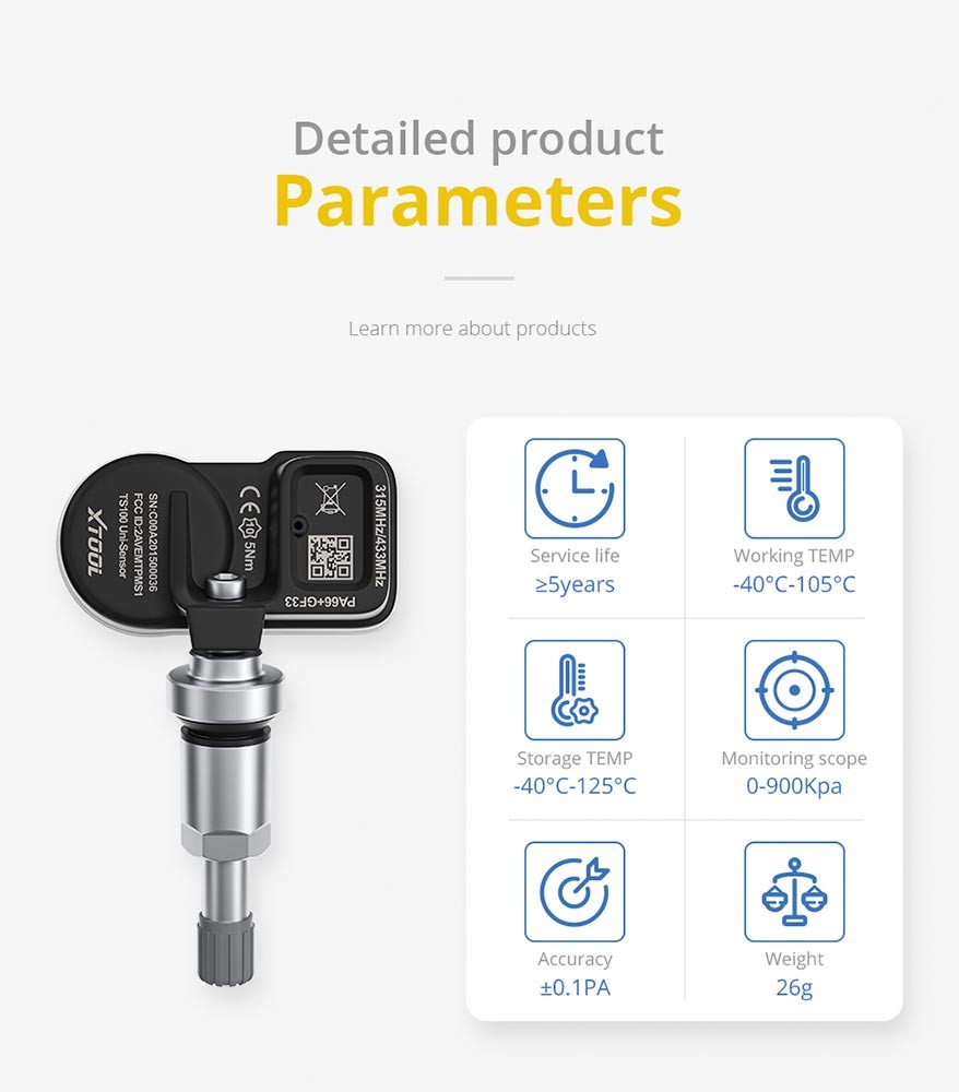 Universāls TPMS 2 frekvenču vārsts/sensors