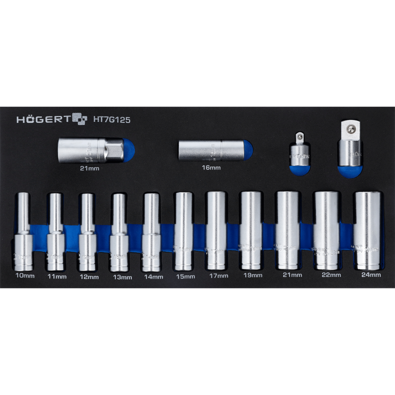 Garš 1/2 galvas komplekts (10-24 mm) / ar ratiņu koferi